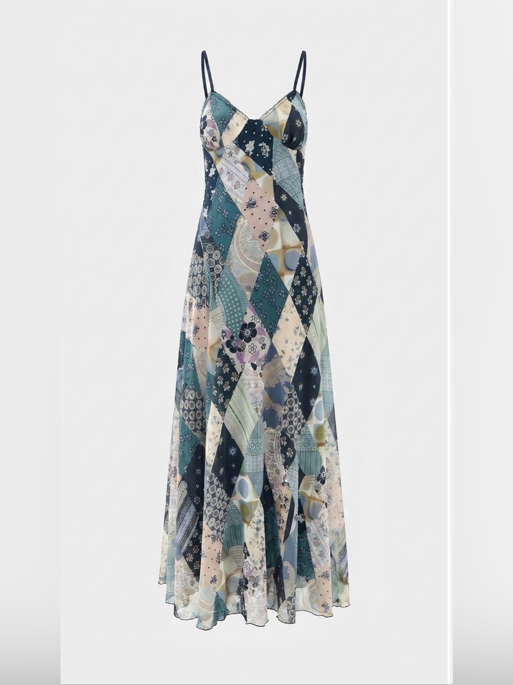 Free People Tis The Season Printed V-Neck Sleeveless A-Line Maxi Dress - Picture 2 of 6